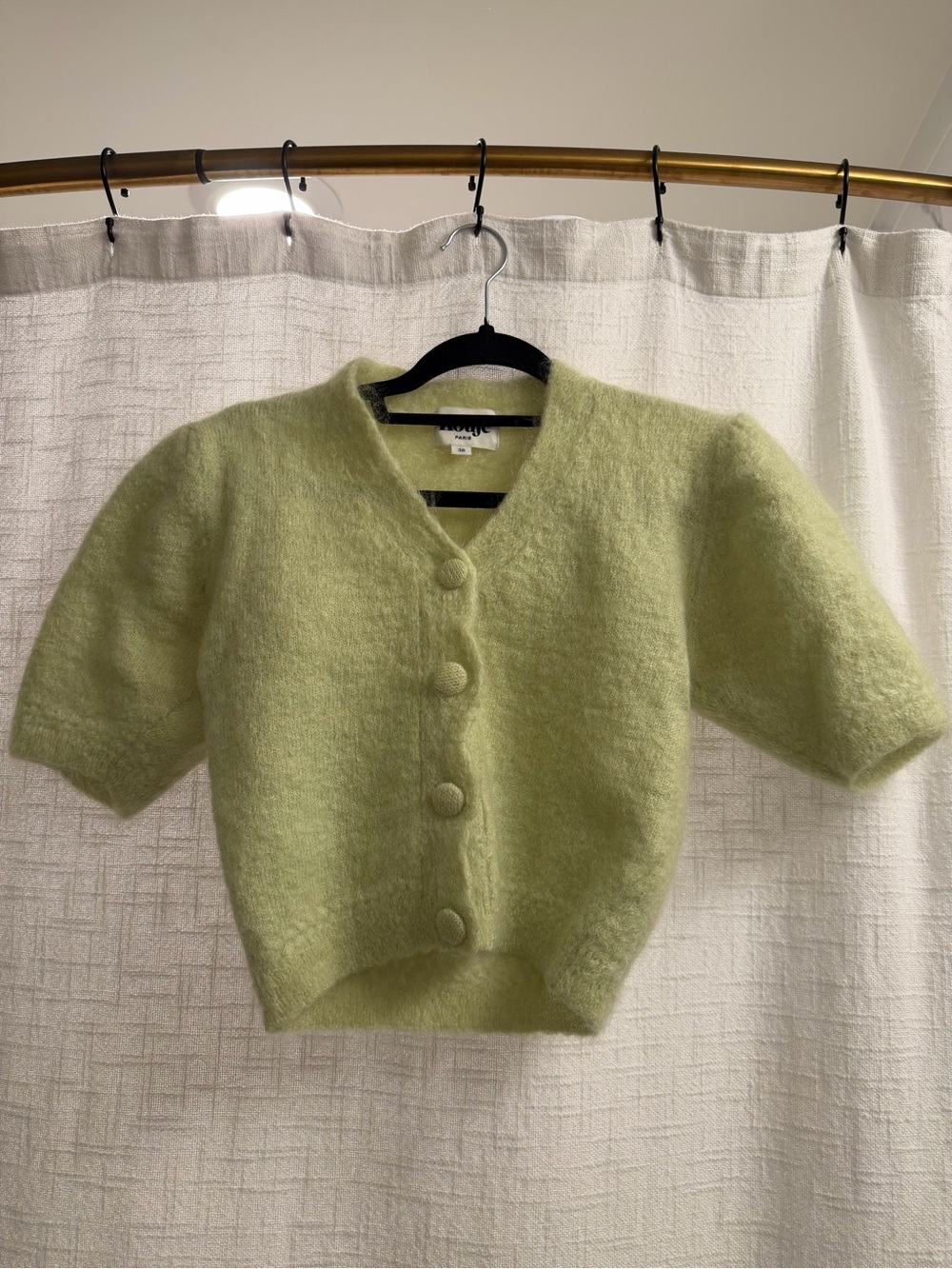 Rouje Paris Puff Shoulder Fuzzy Sweater